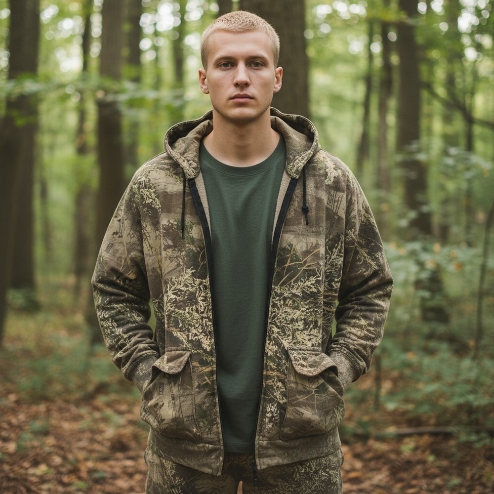 Vintage Realtree Camo Jacket Full Zip Hooded Hunting Coat Workwear Bomber‎ XL